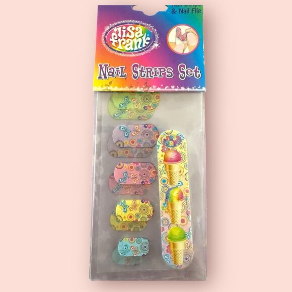 Lisa Frank Nail Strips Set Nail File Y2K Rainbow Cheetah Butterfly Stickers Lot - Picture 3 of 5